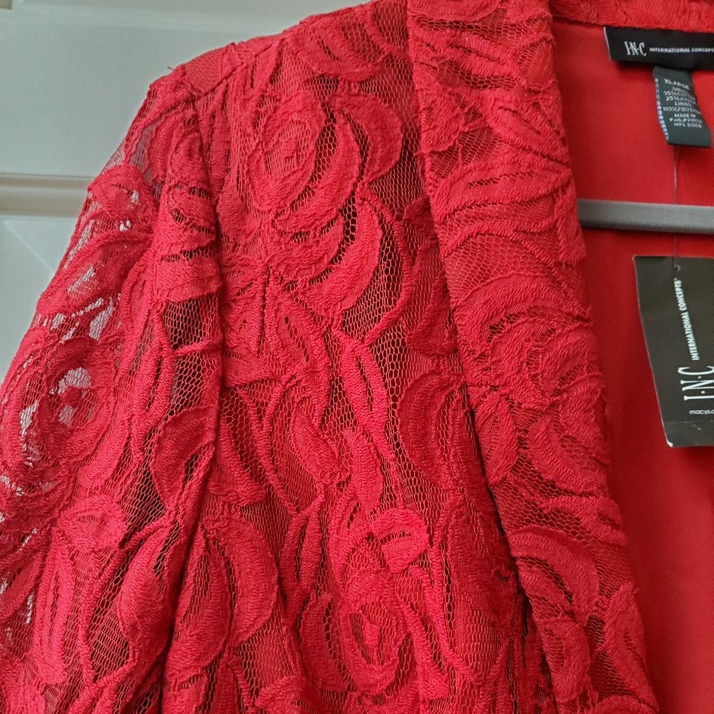 GLAMOROUS RED LACE JACKET - Picture 5 of 11